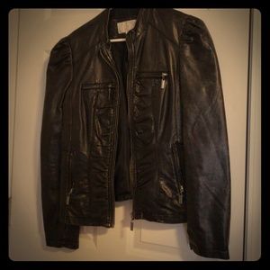 Black Xhilaration faux fitted leather jacket